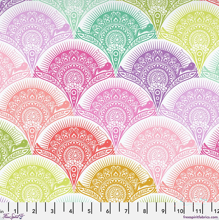 Tula Pink Small Scallop in Sugarrush | Prince Charming Déjà Vu | FreeSpirit Cotton |  Quilting Fabric by the Half Yard