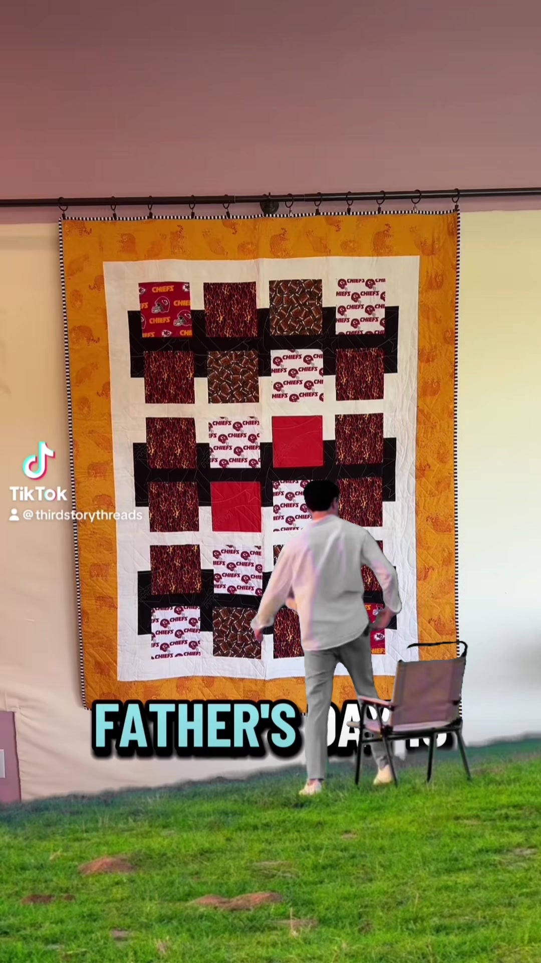 A custom Kansas City Chiefs quilt ready to ship to its new home